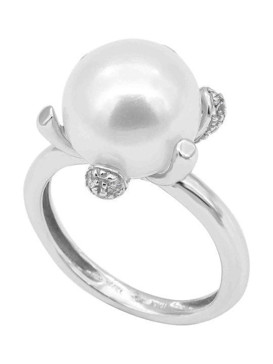 Women's Ring from White Gold 14K