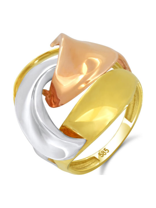 Goldjewels Femeie Inel cu Pietre din Aur alb 14K
