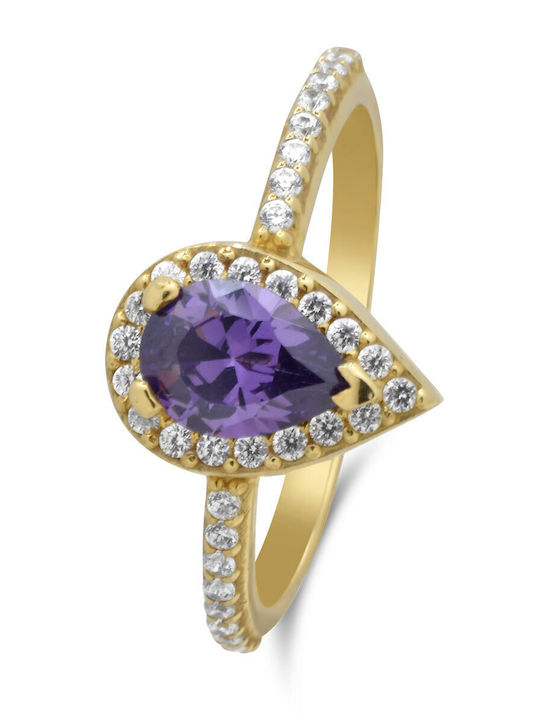 Goldjewels Femeie Inel cu Zirconiu din Aur 14K