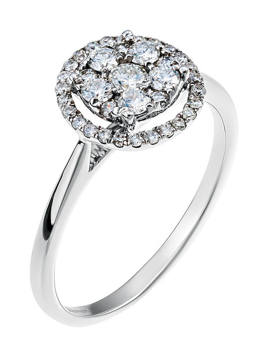 Women's White Gold Ring with Diamond 18K