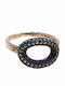One Jewellery Damen Ring mit Zirkonia aus Silber Vergoldet