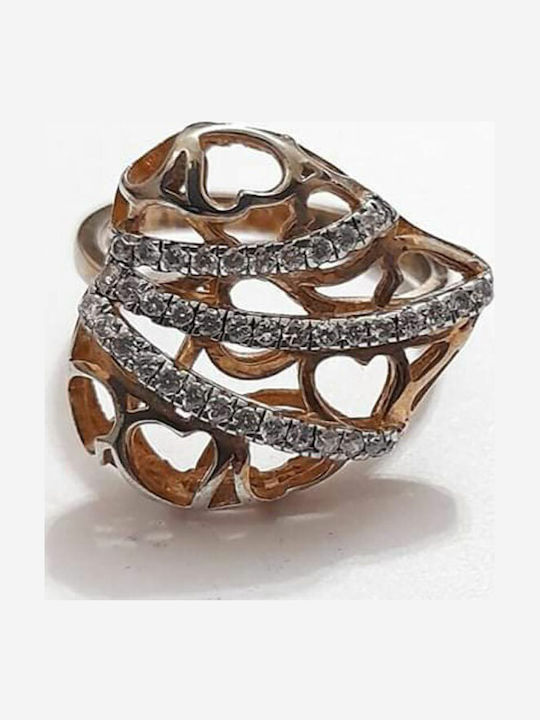 One Jewellery Femeie Inel cu Zirconiu din Argint Placat cu aur