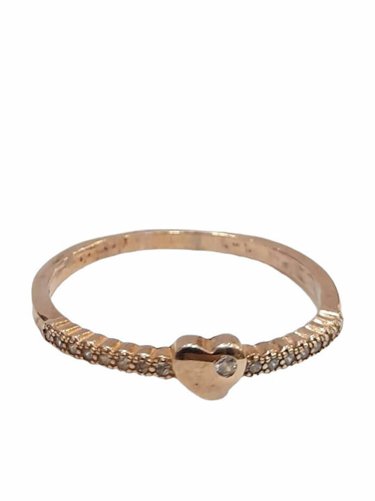 One Jewellery Γυναικείο Δαχτυλίδι με Πέτρες από Ασήμι Επιχρυσωμένο