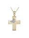 Damen Gold Kreuz 14K mit Kette