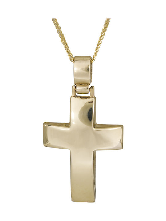 Herren Gold Kreuz 14K mit Kette