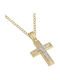 Herren Gold Kreuz 14K mit Kette