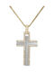 Damen Weißgold Kreuz 14K mit Kette