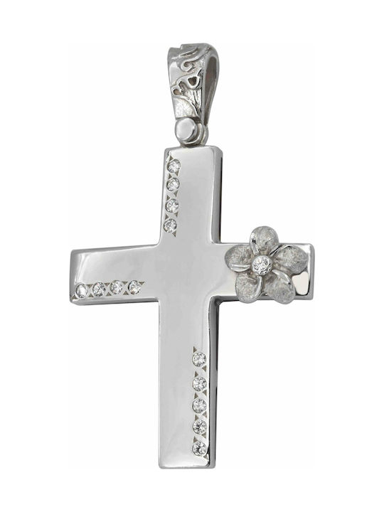 Weißgold Kreuz 14K