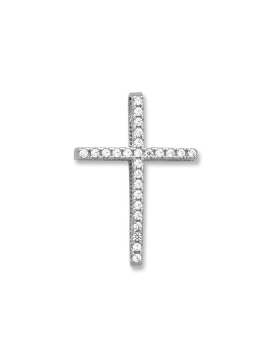 Damen Weißgold Kreuz 14K