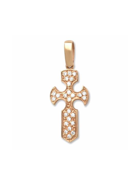 Damen Roségold Kreuz 14K