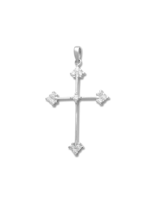 Damen Weißgold Kreuz 14K