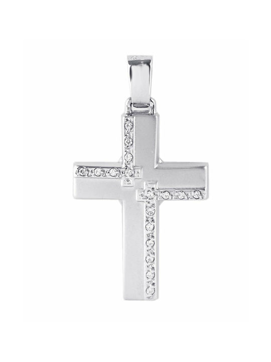 Weißgold Kreuz 14K