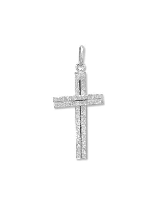 Damen Weißgold Kreuz 14K