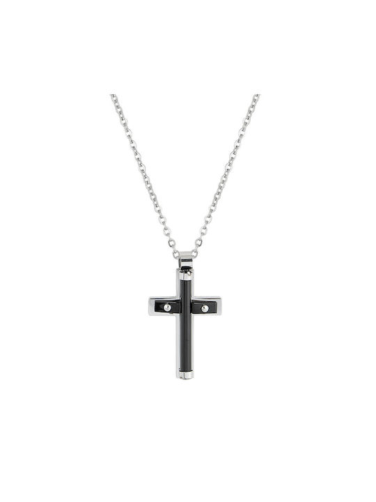 Men's Cross from Steel with Chain