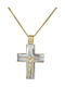 Herren Gold Kreuz 14K mit Kette