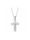 White Gold Cross 9K with Chain