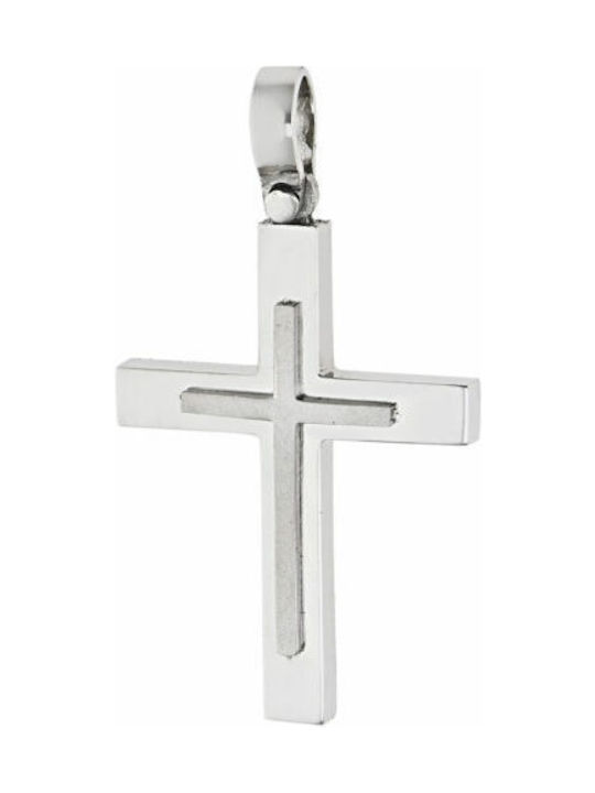 Weißgold Kreuz 14K Unisex