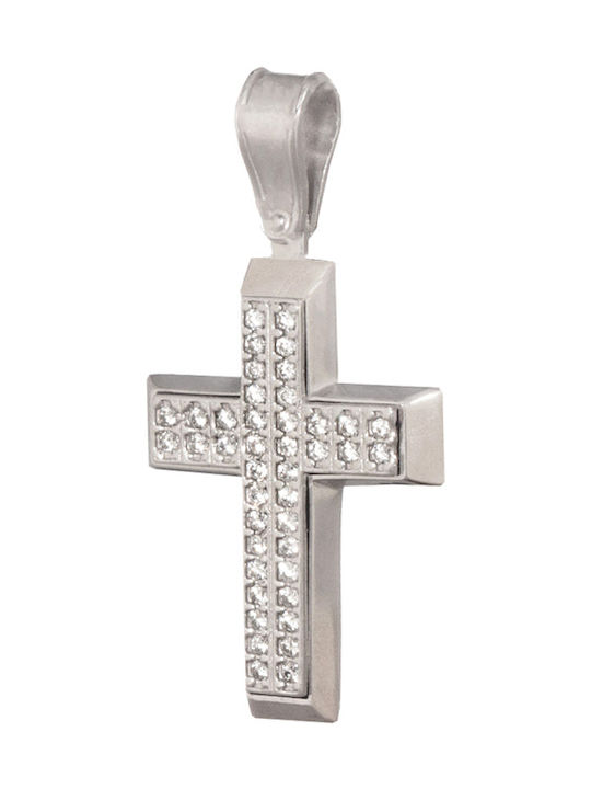 Abadianakis Damen Weißgold Kreuz 14K