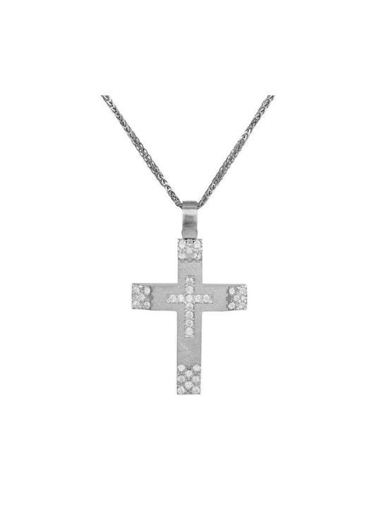 Women's White Gold Cross 14K with Chain