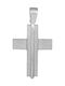 Men's White Gold Cross 14K