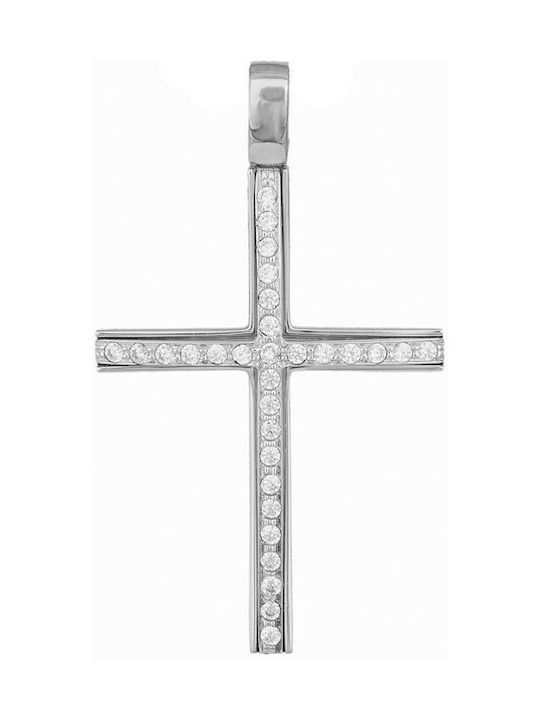 Damen Weißgold Kreuz 14K