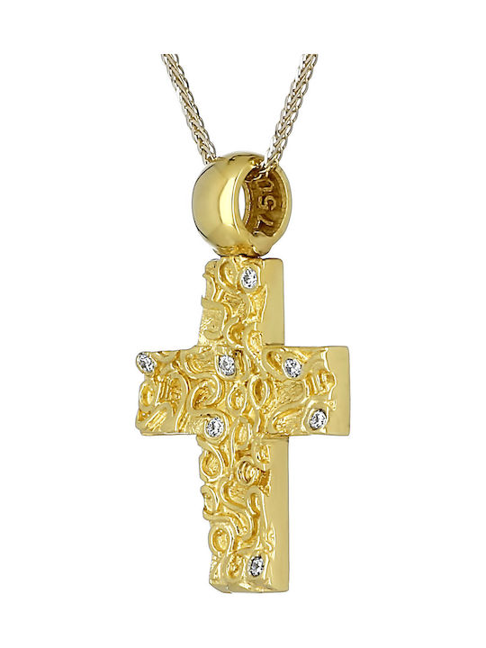 Damen Gold Kreuz 18K