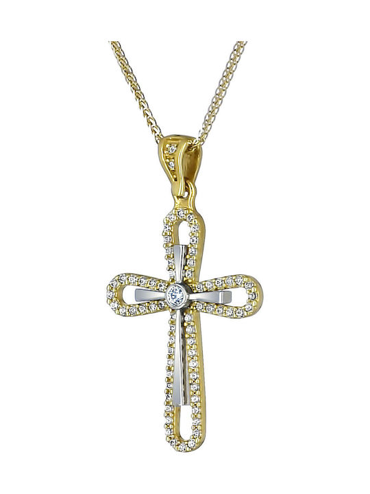 Damen Gold Kreuz 14K