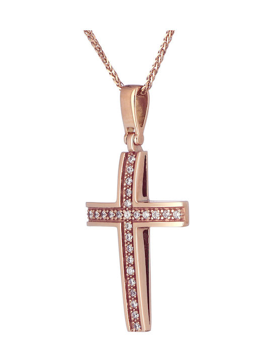 Damen Roségold Kreuz 14K