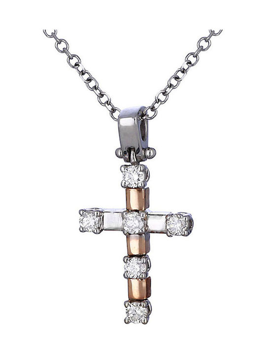 White Gold Cross 18K