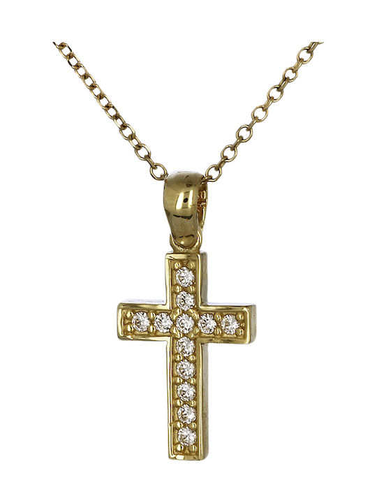 Damen Gold Kreuz 14K