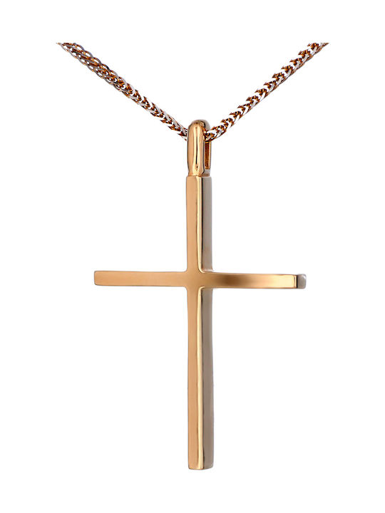 Herren Roségold Kreuz 14K