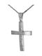 Men's White Gold Cross 14K