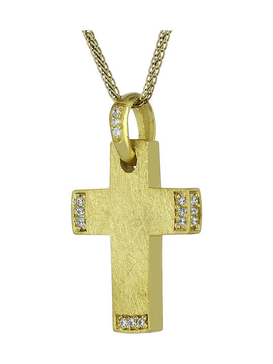 Damen Gold Kreuz 14K