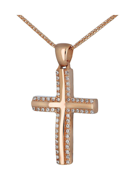 Women's Rose Gold Cross 14K