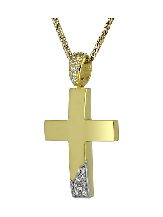 Damen Gold Kreuz 14K