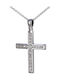 Women's White Gold Cross 18K