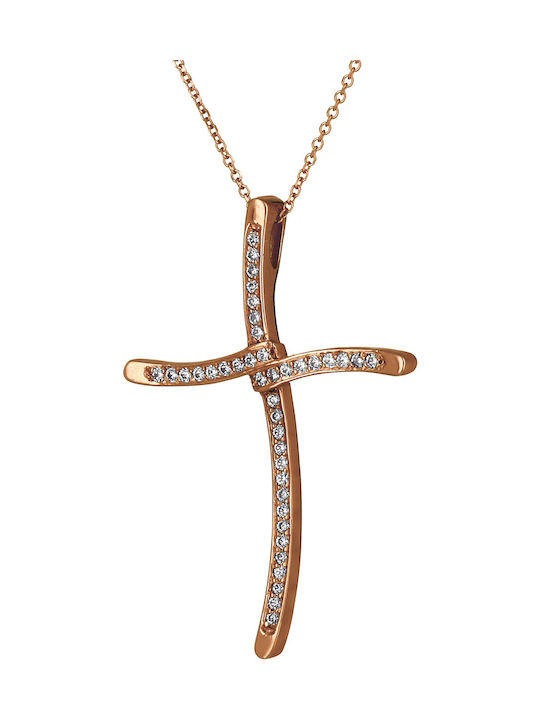 Damen Roségold Kreuz 14K