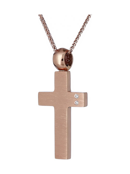 Women's Rose Gold Cross 14K