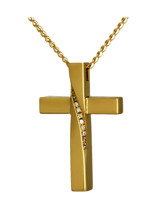 Damen Gold Kreuz 14K