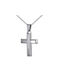 Men's White Gold Cross 14K