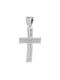 Men's White Gold Cross 14K Double Sided