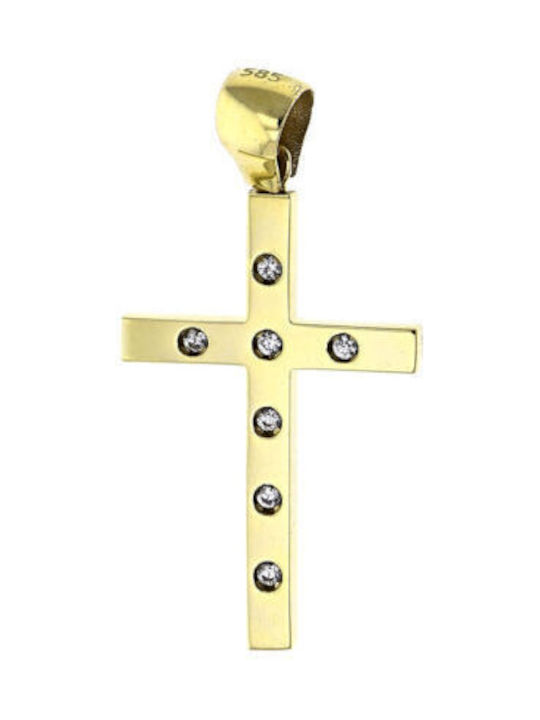 Women's Gold Cross 14K Double Sided