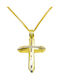 Herren Gold Kreuz 14K mit Kette