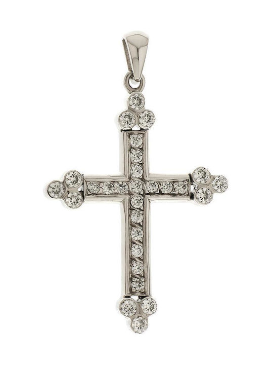 Damen Weißgold Kreuz 14K