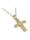 Herren Gold Kreuz 14K mit Kette