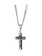 Art Collection Black Men's Cross from Steel with Chain
