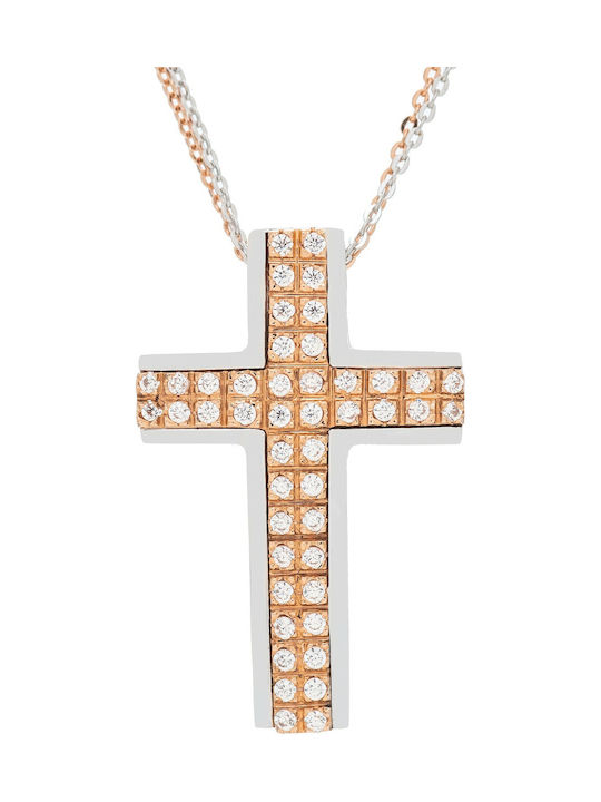 Damen Weißgold Kreuz 14K