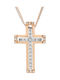 Damen Weißgold Kreuz 14K