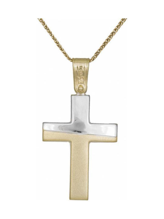 Men's Gold Cross 9K with Chain