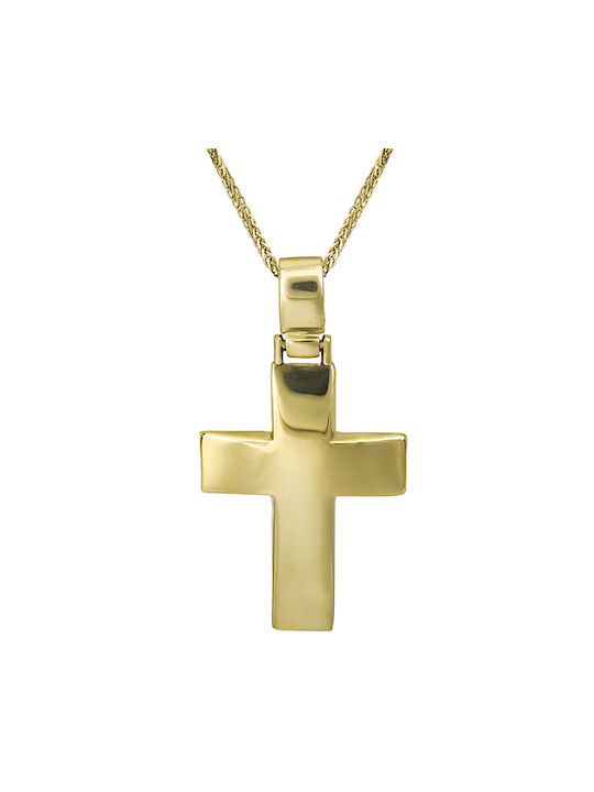 Men's Gold Cross 9K with Chain